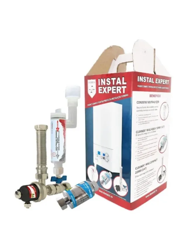 Pachet protectie Cleanex Instal Expert, filtru antimagnetita, filtru magnetic anticalcar, neutralizator condens